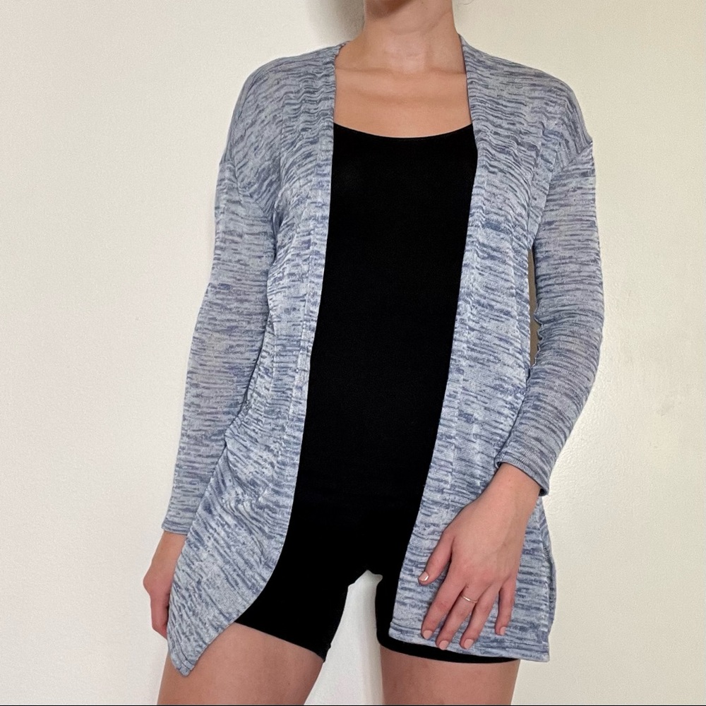 Divided heather blue long gray cardigan size xs